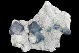 Multicolored Cubic Fluorite Crystals on Quartz - China #149753-1